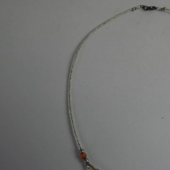 Artisan Handmade Carnelian Genuine Stone Beaded Silver Tone Necklace Boho Red - Picture 6 of 7